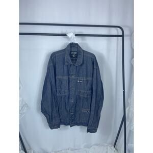 DTEK denim technology Jean JACKET 2xl blue vintage y2k 2000 hip hop